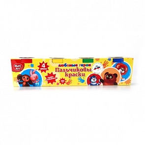 Пальчиковые краски «Союзмультфильм», 4 цвета (Multi Art, OE475FP-CRTsim)